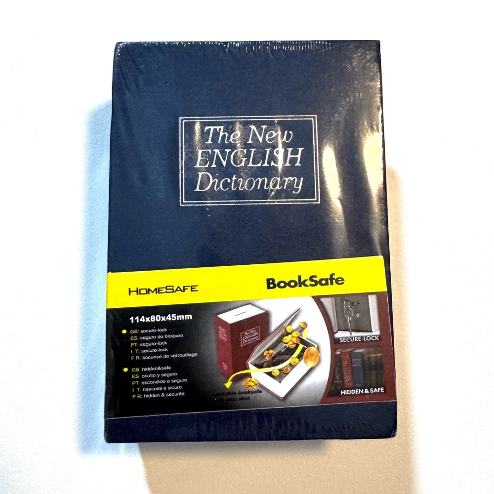 HomeSafe BookSafe The New English Dictionary Hidden Book Safe Navy Blue NWT